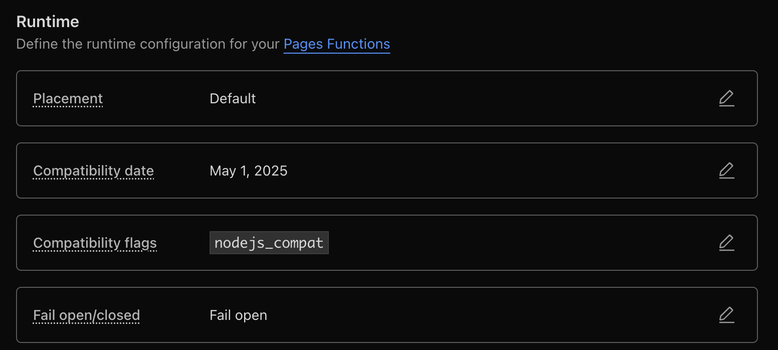 Cloudflare Compatibility Flags Settings